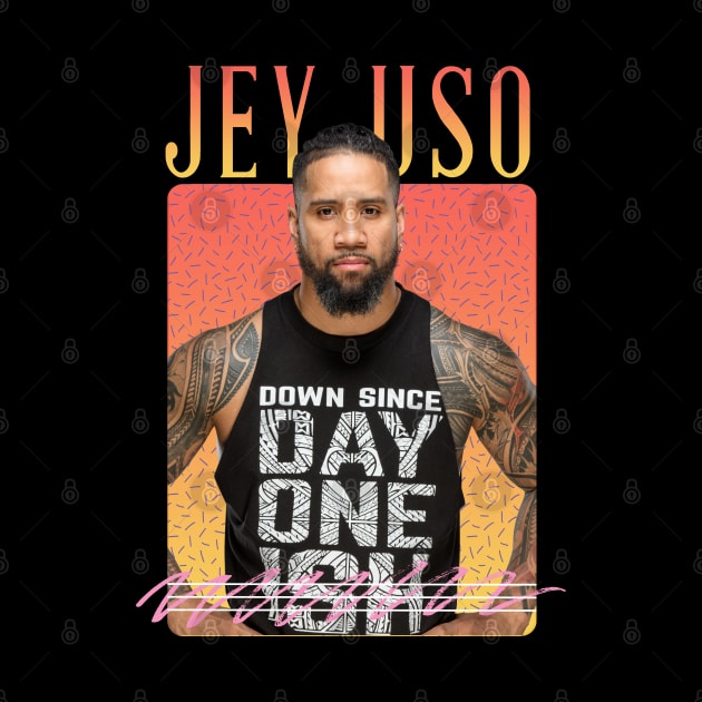 Jey Uso Retro Aesthetics Fan Art by Ihkwan Art