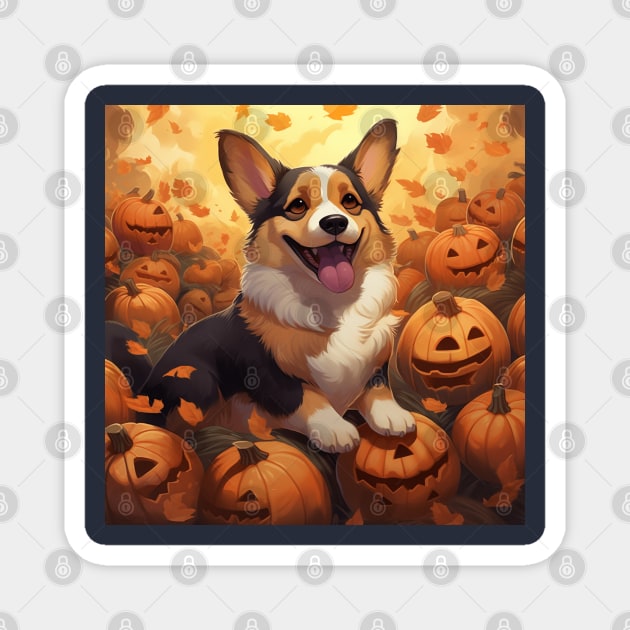 Halloween Corgi Magnet by AtomicChonk