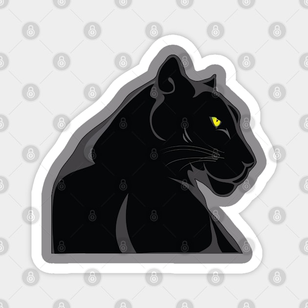 Panther Black Cat Color Design Magnet by TF Brands