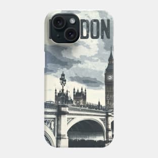 London, Westminster, Big Ben ✪ Vintage style poster Phone Case