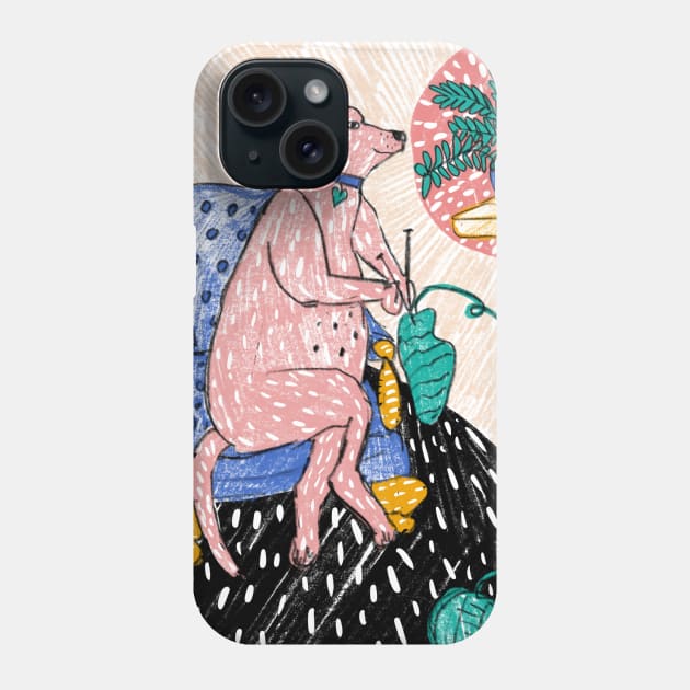 Knitting Dog Phone Case by SpringBird