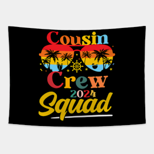 Cousin Crew 2024 Summer Vacation Beach Family Trips Matching Tapestry