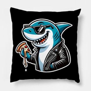 Funny Shark with Pizza, Pizza Lover Pillow