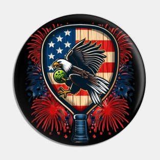 Pickleball 4th of July Eagle Patriotic Design #2 Pin
