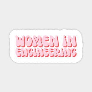 Pink Groovy Women in Engineering Magnet