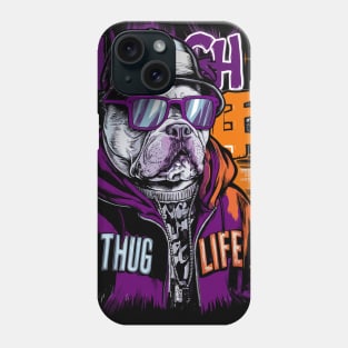 Thug Life Dog Design in Bold Colors Phone Case