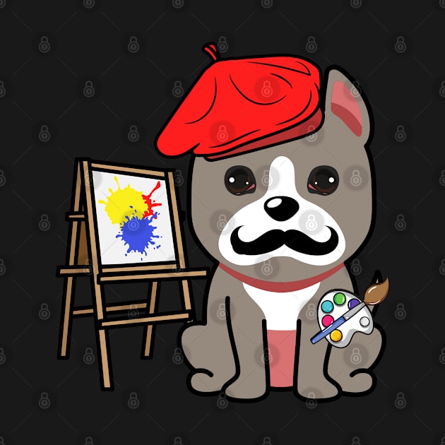 Cute Grey dog is a painter by Pet Station