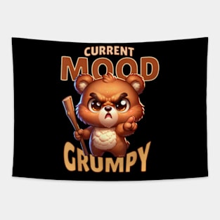 Angry Cute Bear Actual Mood Grumpy But Cute Pookie Bear Tapestry