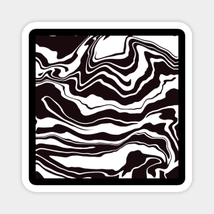 Black and White Marble Swirls Abstract Art Design Magnet