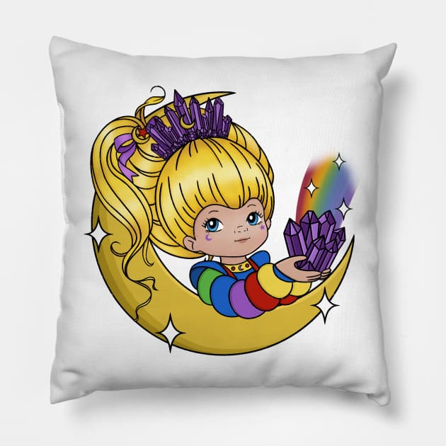 Rainbow Crystal Brite Girl Pillow by moonstruck crystals