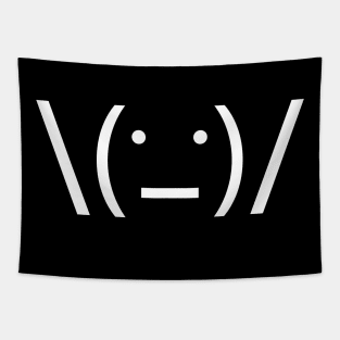 \ ( '  ' ) / Font Text Emoji Minimal Design Tapestry