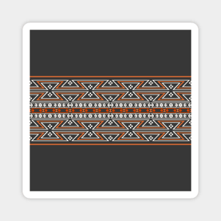 Native American Traditional Ethnic Tribal Geometric Navajo Blanket Motif Pattern Grey Magnet