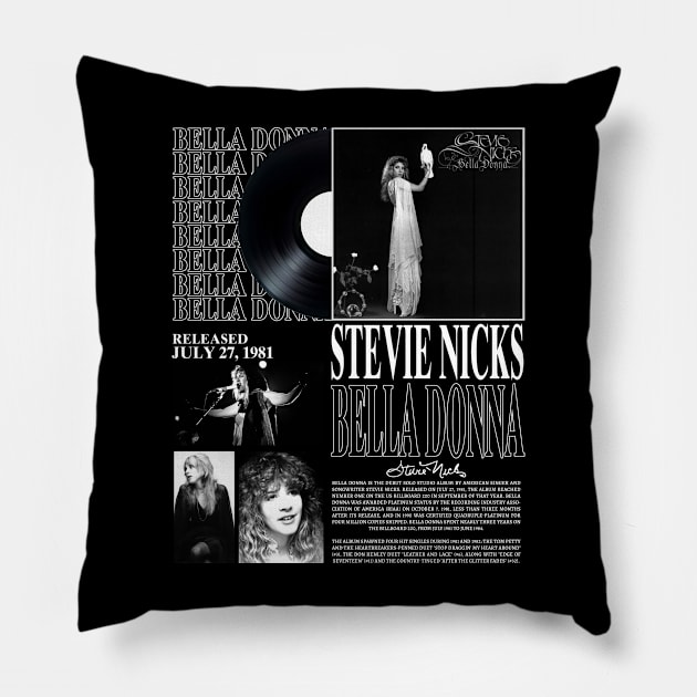 Stevie Nicks Vintage Rock Music 2023 Tour Live in Concert Pillow by Evergreen Daily