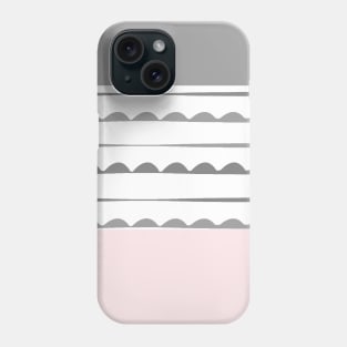 Stripes, pink, white, grey, minimal, line, minimalist, line-art, Phone Case