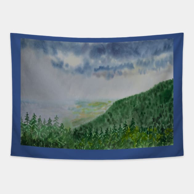 A storm in mountains Tapestry by Anton Liachovic