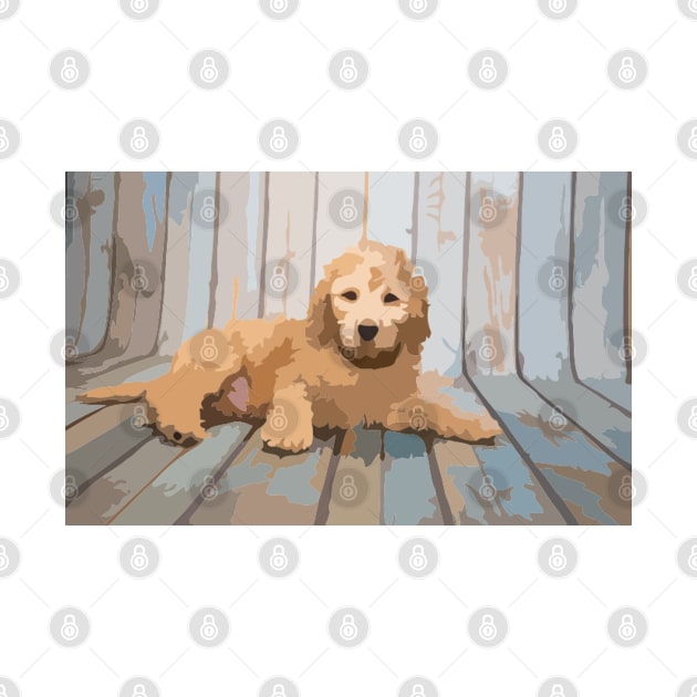 Cute Labradoogle Digital Painting by gktb