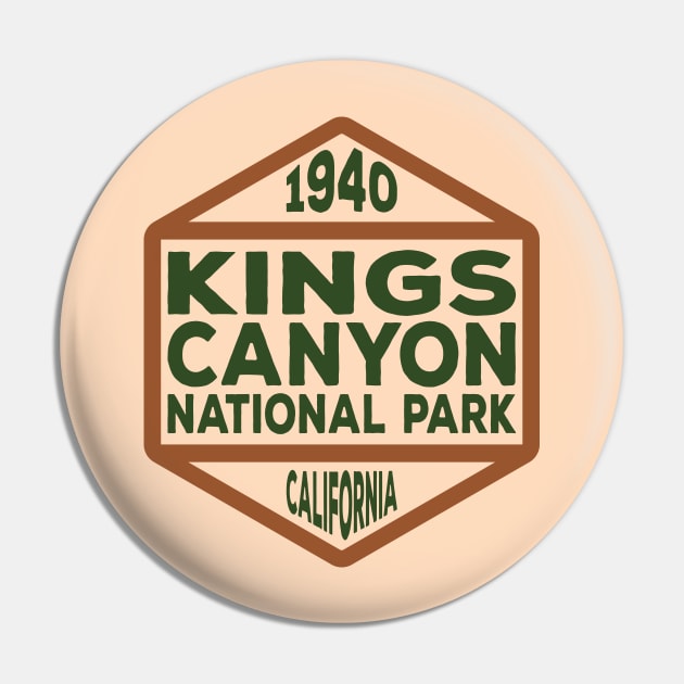 Kings Canyon National Park badge Pin by nylebuss