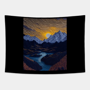 Magical scenic Denali National Park Filigree Paper Quilling Landscape Tapestry