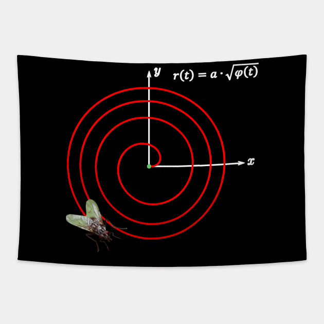 Fermatsche Spiral math fly Tapestry by Pirino