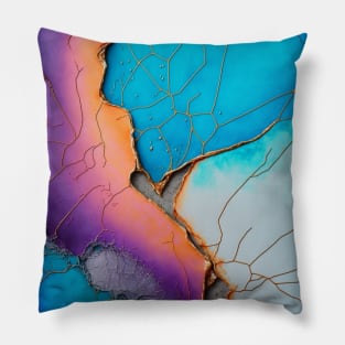 Apricot Fusion - Abstract Alcohol Ink Resin Art Pillow