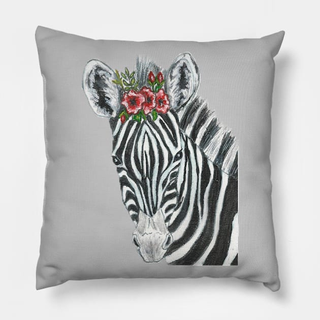 Zebra love Pillow by Round-m-up