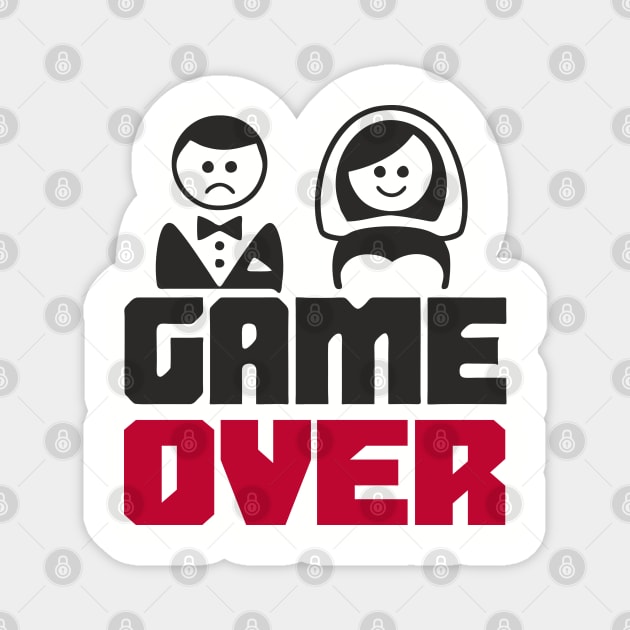 Game Over Bachelor Party Marriage Sarcasm Magnet by Anticorporati