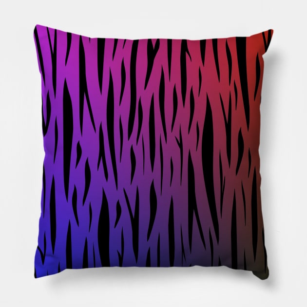 TIGER Stripes Red Blue Pillow by SartorisArt1