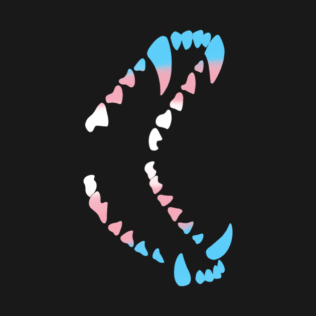 Pride Wolf Teeth: Trans Flag by DOGwithBLANKET