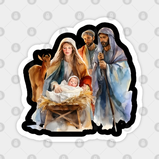 Watercolor Nativity Scene Magnet by nomanians