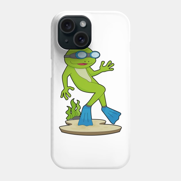 Frog Diver Swimming goggles Phone Case by Markus Schnabel