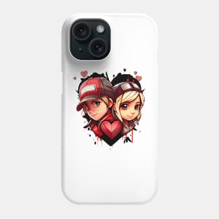 Young couple in love with a baseball cap Phone Case