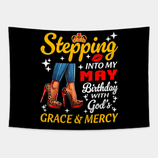 Stepping Into May Birthday Black Woman Girl High Heels Tapestry