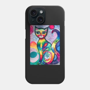 I invented a cat (watercolour, mixed media) Phone Case