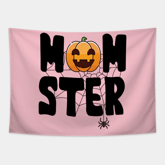 Mom-ster Pumpkin Tapestry by CanossaGraphics