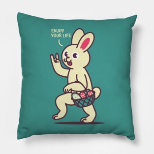 Bunny Collect Eggs Pillow