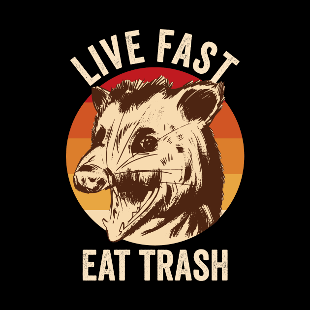 Live Fast Eat Trash Opossum by Visual Vibes