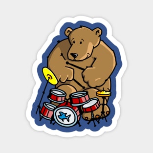 Groovy Drummer Bear Magnet