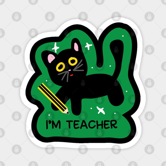 I am teacher cat Magnet by 4wardlabel