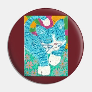 blue cat Pin