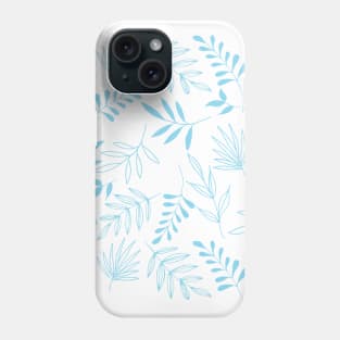 Light blue leaf pattern Phone Case