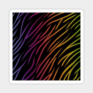 Dark Rainbow Tiger Print Magnet