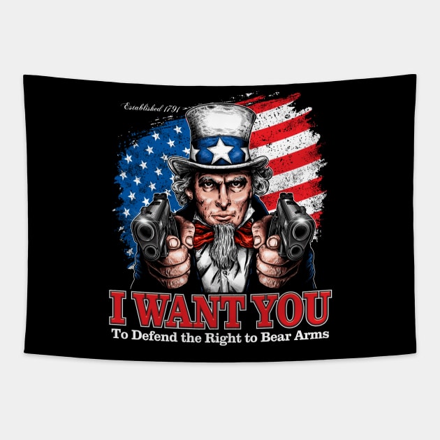 Uncle Sam I Want You Guns Tapestry by Fine Design Creative