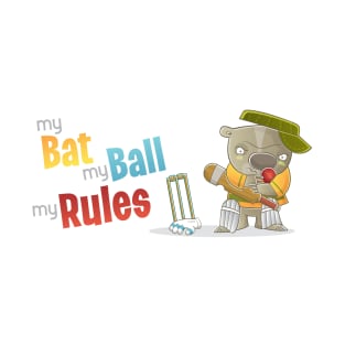 My Mat My Ball My Rules Cricket Design Australia T-Shirt