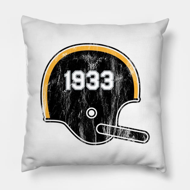 Pittsburgh Steelers Year Founded Vintage Helmet Pillow by Rad Love