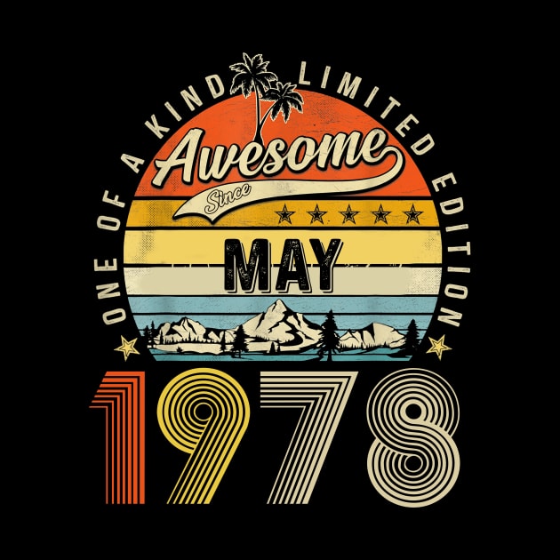 Awesome Since May 1978 Vintage 45th Birthday by Brodrick Arlette Store