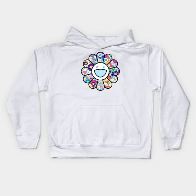 Scum_and_Villainy Takashi Murakami Happy Smiling Flower Kids Hoodie