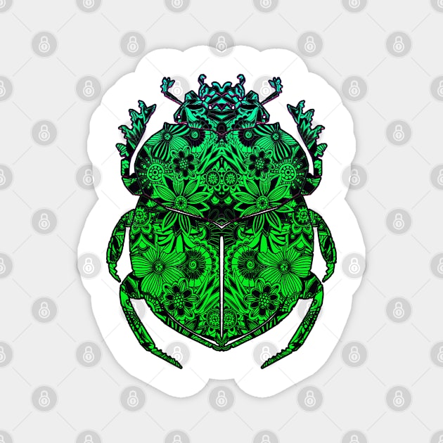 green scarabee Magnet by KHMISSA ART