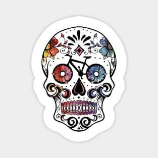 Sugar skull bikes watercolor Magnet