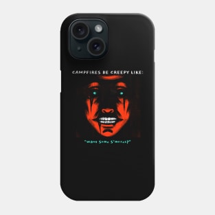 Creepy Japanese Horror Anime "Want Some S'mores?" Campfire Phone Case