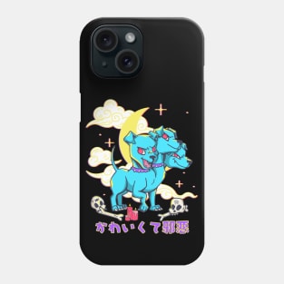 3 Headed Dog Kawaii Blue Cerberus Phone Case